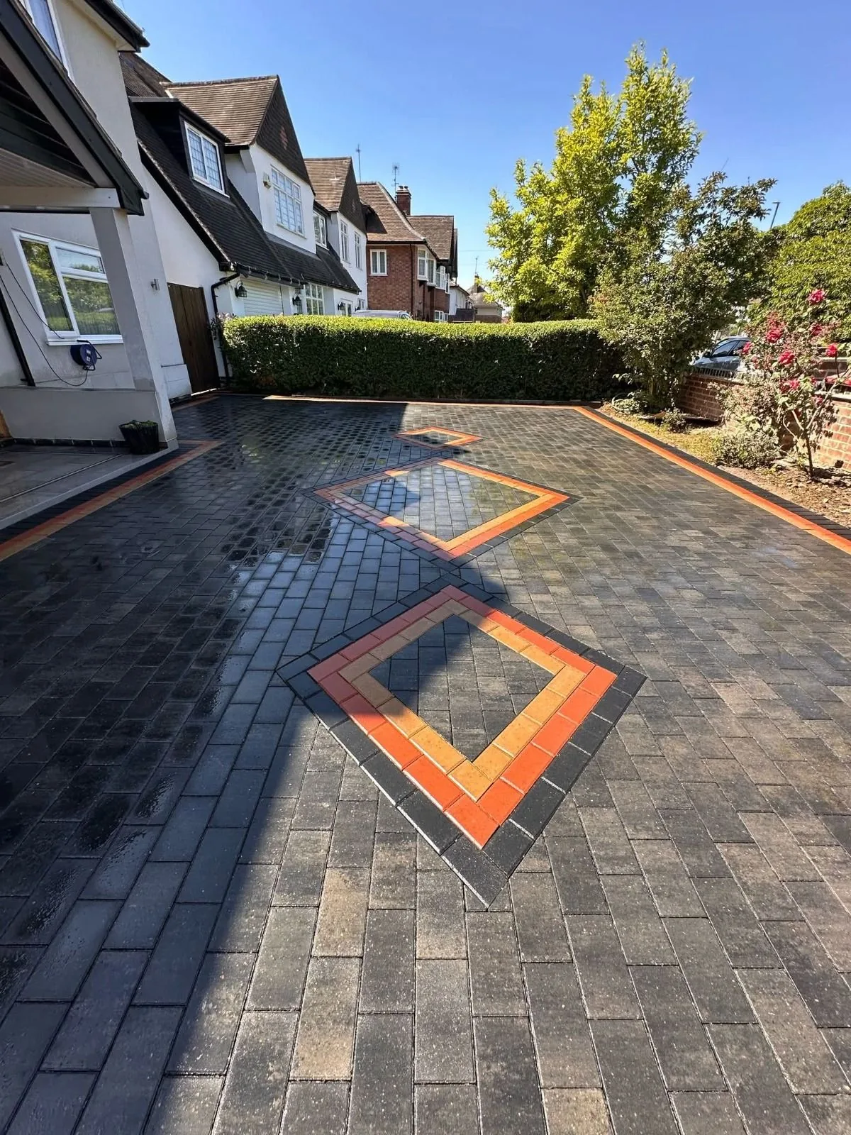 New block paved driveway