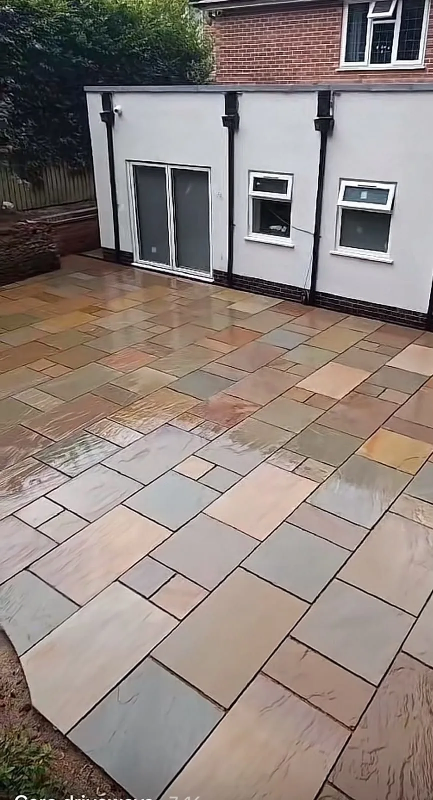 Riven sandstone patio