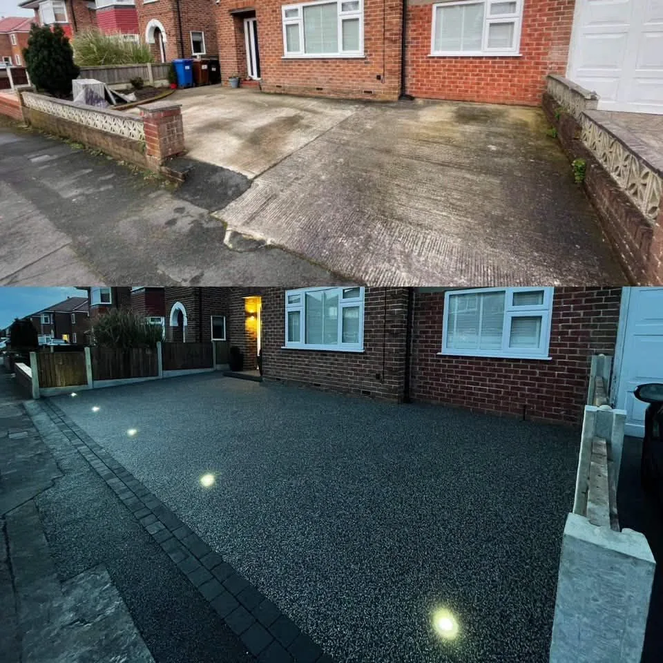 Resin bound driveway before and after